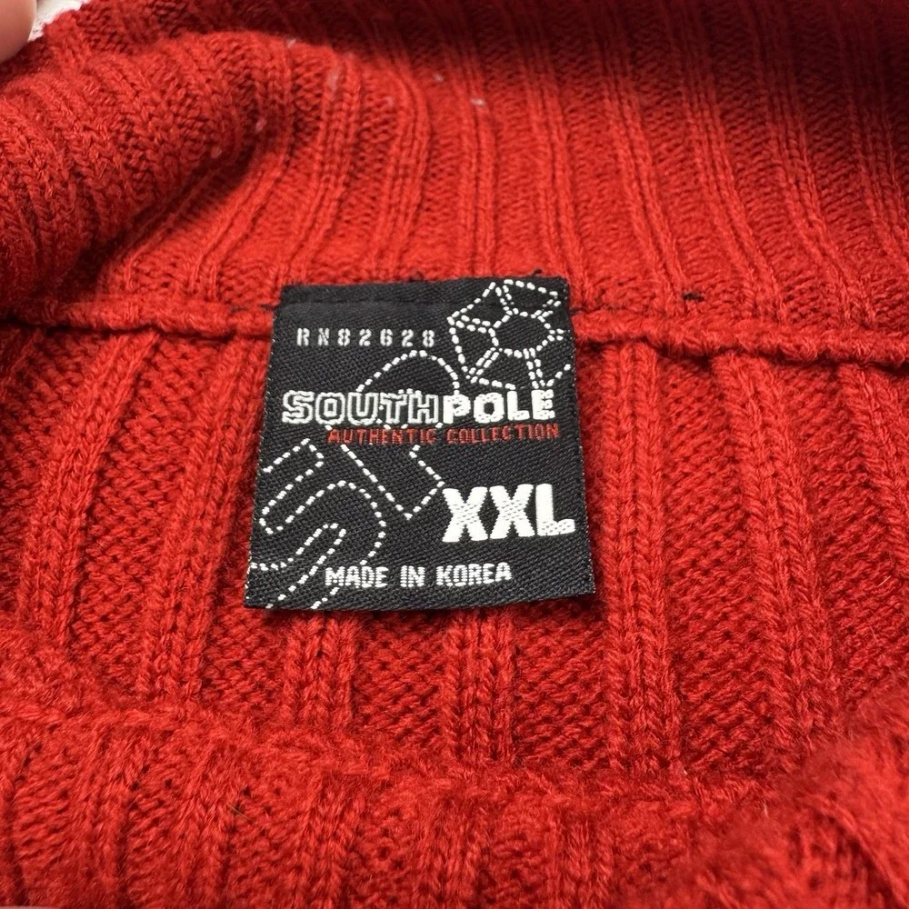 VTG Southpole Acrylic Turtleneck Sweater‎ Men XXL Red Y2K Authentic Collection